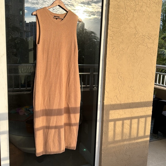 Quince NEW 100% Cashmere teak sleeveless midi dress $109 - Picture 5 of 17